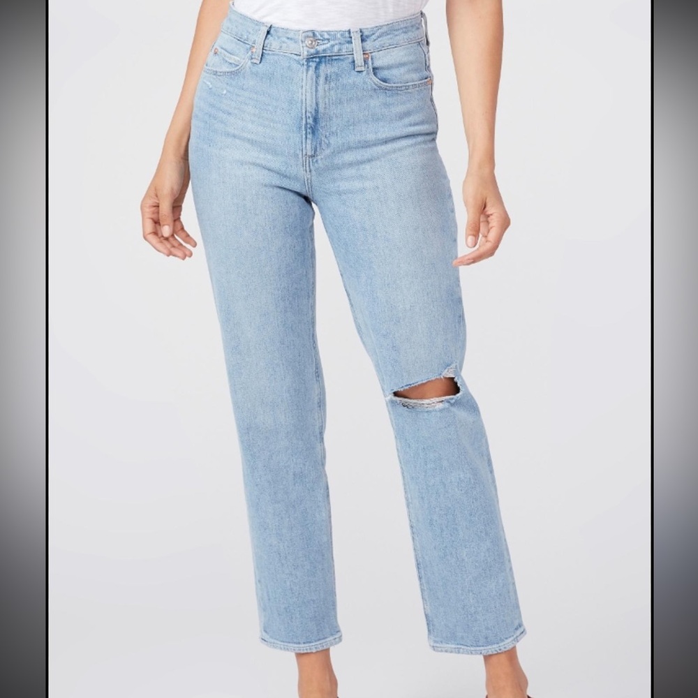 PAIGE Light Blue Straight Leg Women's Jeans